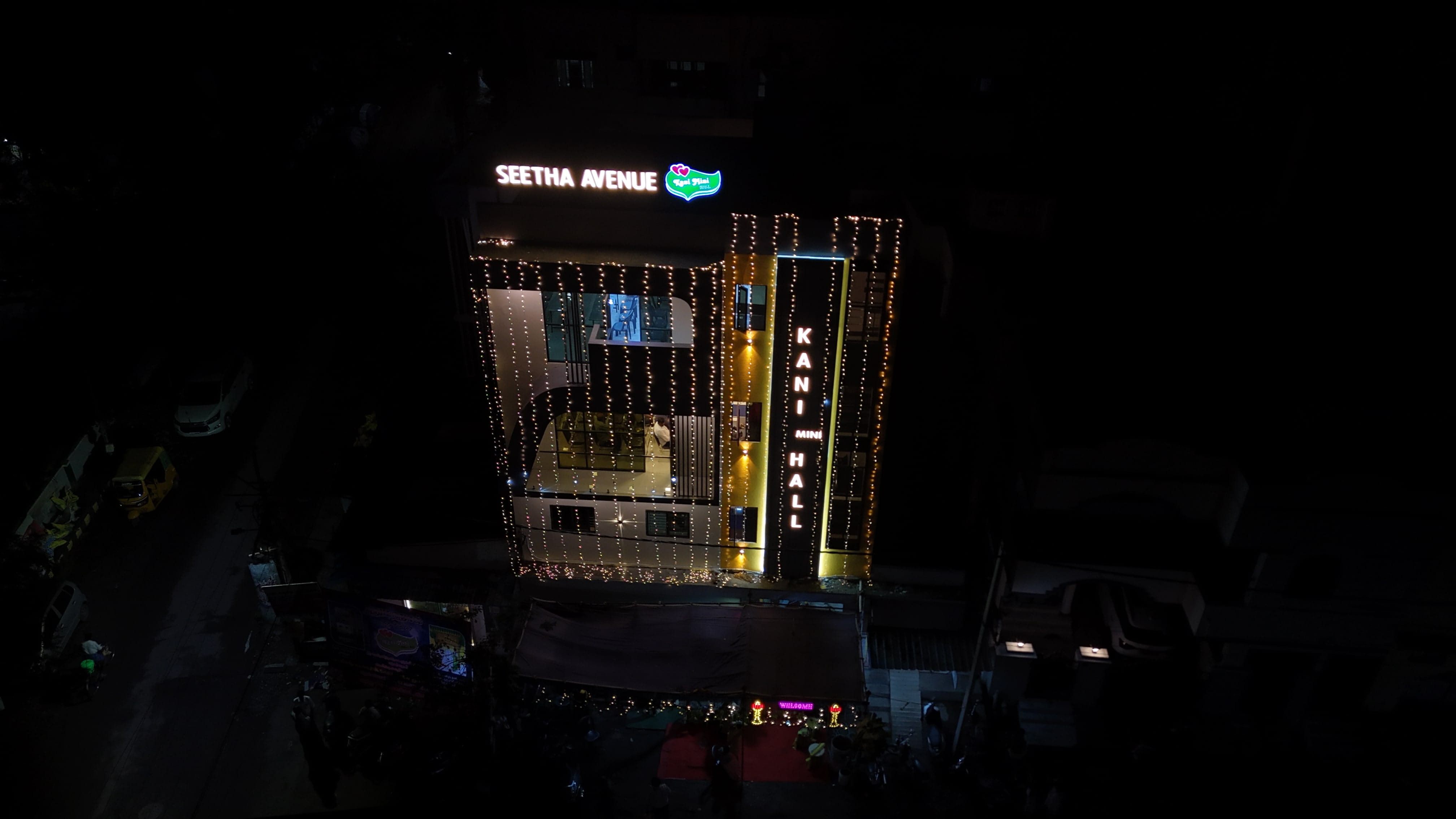 Kani Mini Hall Gallery - Top View of mini Hall from front side in night